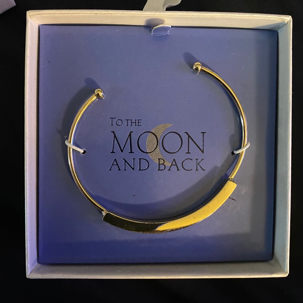 To the moon & back stainless steel bracelet